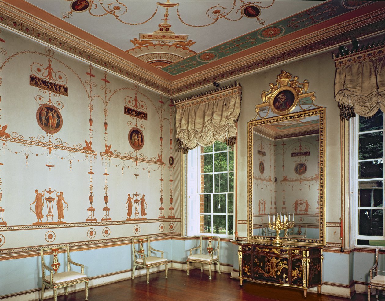 Osterley Park, La Sala Etrusca, construida por Robert Adam (1728-92) comenzada en 1761, Middlesex, Reino Unido de Unbekannt Unbekannt