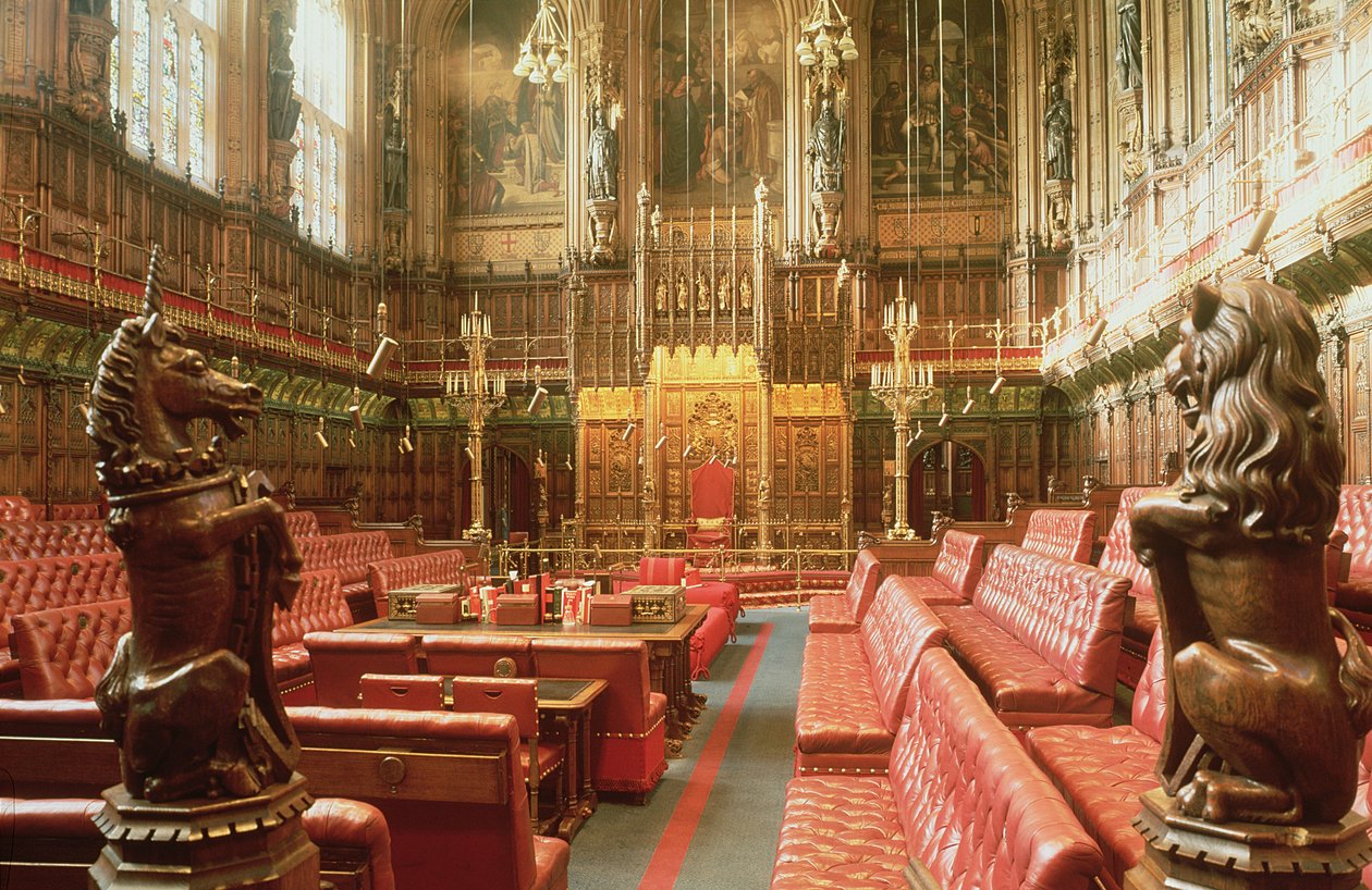 Palacio de Westminster, Interior de la Cámara de los Lores c. 1844, Augustus Welby Pugin de Unbekannt Unbekannt