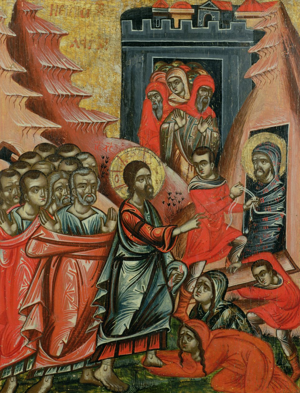 Resurrección de Lázaro, icono griego de Epiro, 1611 de Unbekannt Unbekannt