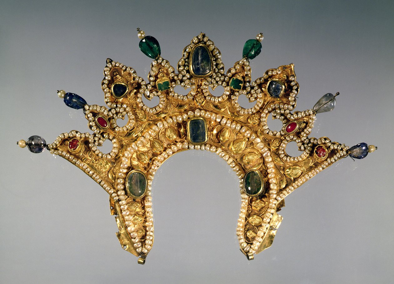 Diadema rusa, oro con perlas y gemas semipreciosas, principios del siglo XVII de Unbekannt Unbekannt