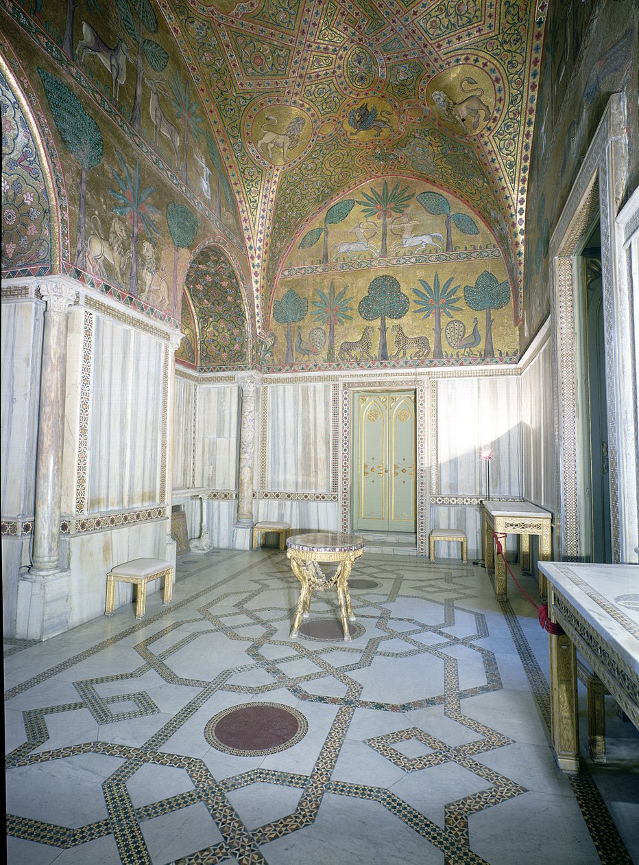 Sala di Ruggero por artesanos árabes y bizantinos, Palazzo dei Normanni, Palermo, Italia de Unbekannt Unbekannt