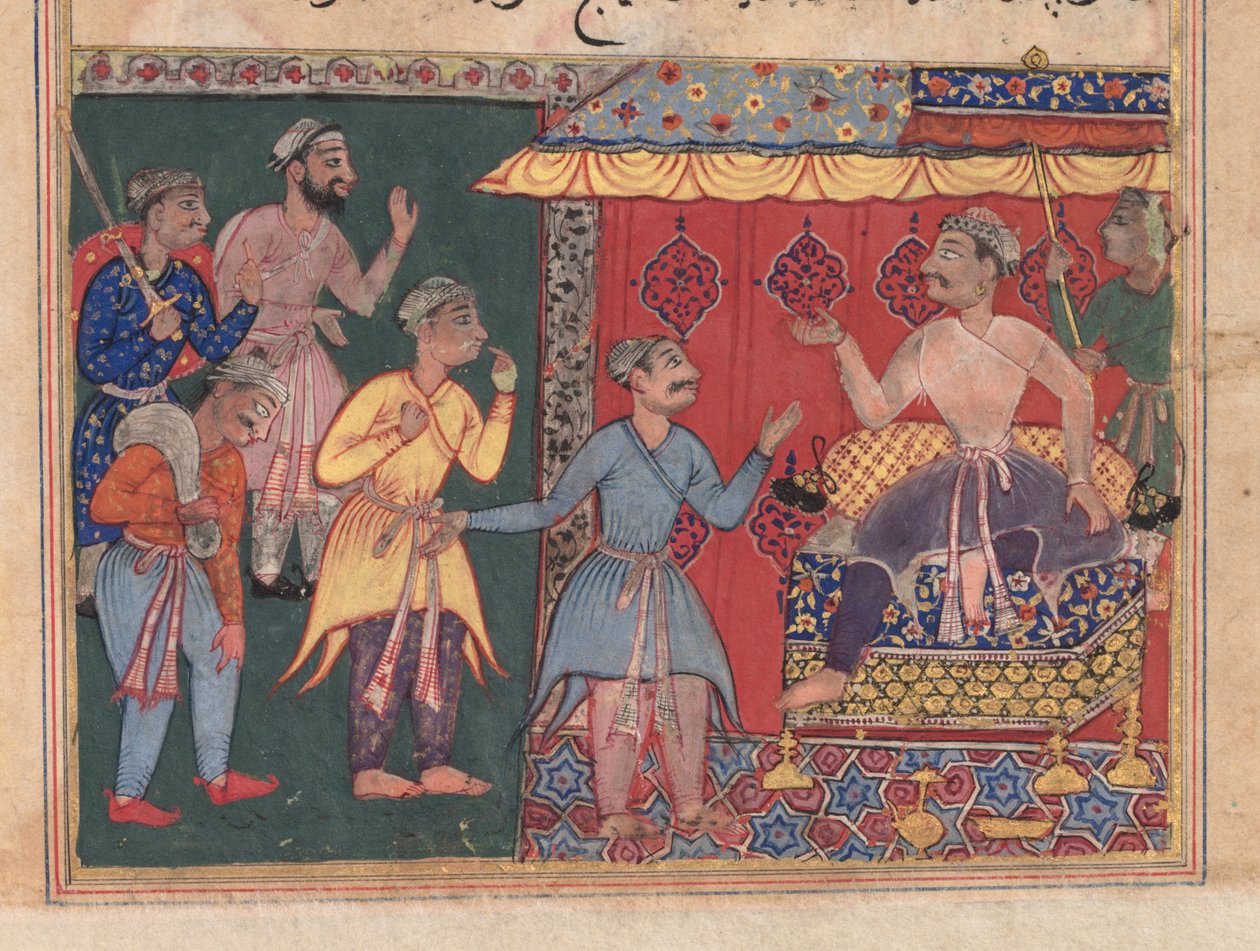 Cuentos de un loro (Tuti-nama), La duodécima noche, el rey Bhojaraja intenta en vano averiguar el paradero de Unbekannt Unbekannt