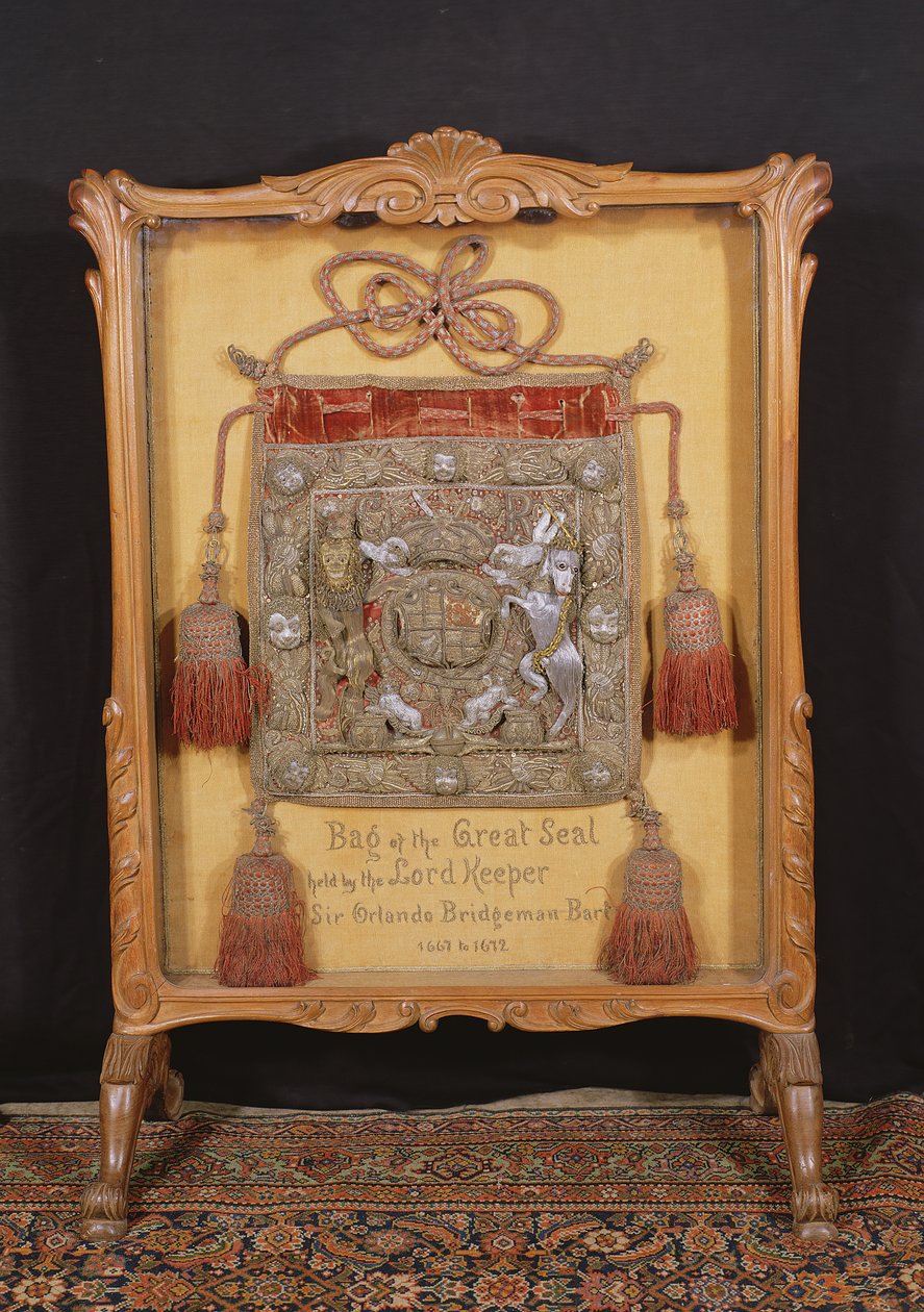 La bolsa del Gran Sello, sostenida por el Lord Keeper, Sir Orlando Bridgeman (1667-72) de Unbekannt Unbekannt