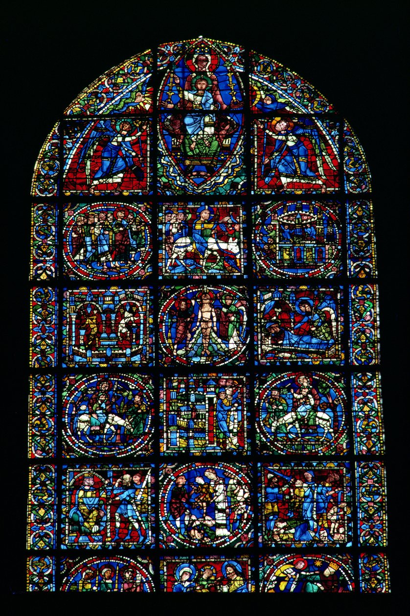 La Vida de Cristo, Ciclo del Nuevo Testamento (mitad superior de la ventana) de Unbekannt Unbekannt