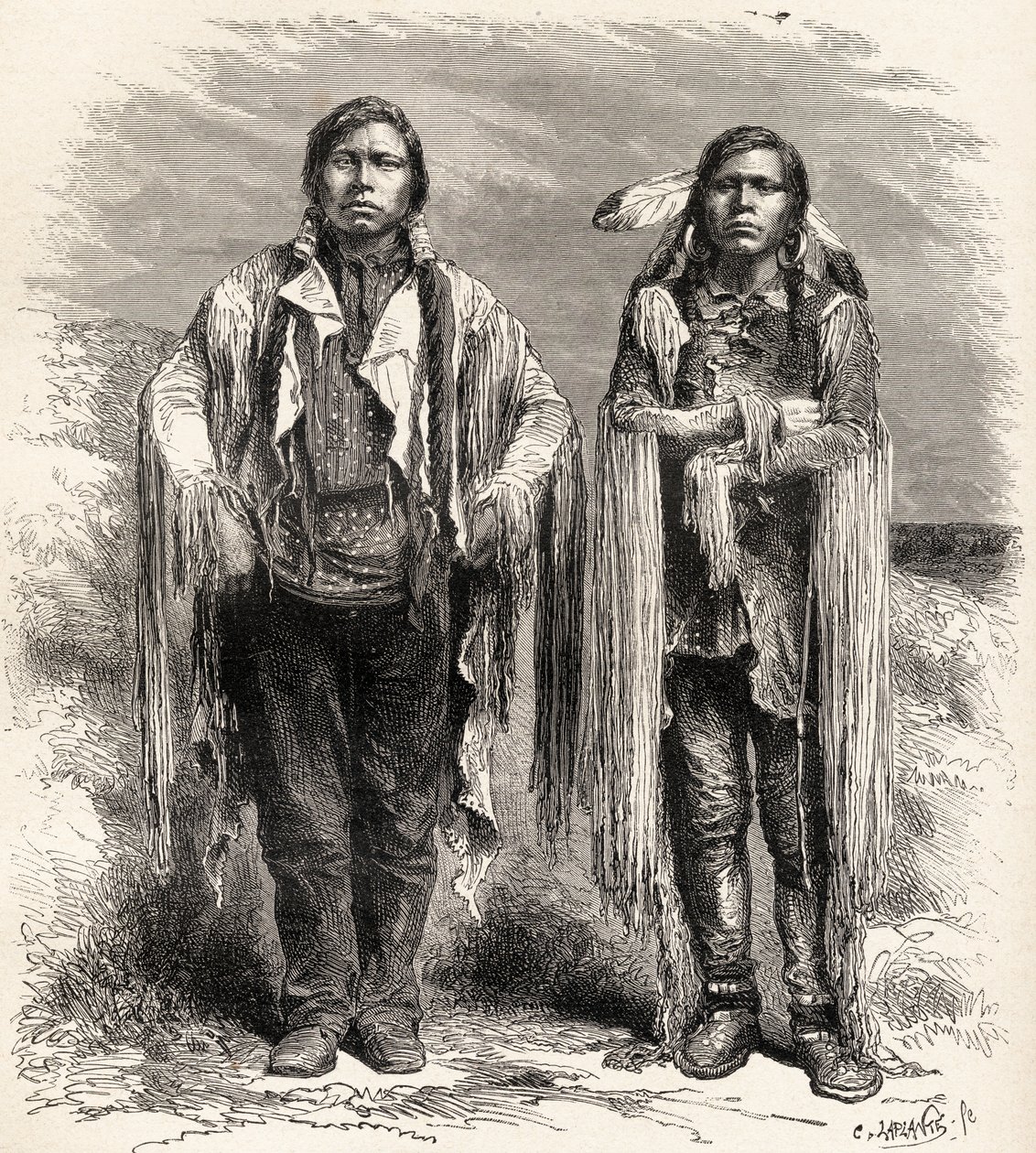 Dos indios Ute, ilustración de 