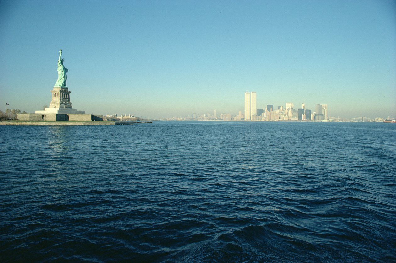 Vista de la Estatua de la Libertad y el extremo sur de la isla de Manhattan de Unbekannt Unbekannt