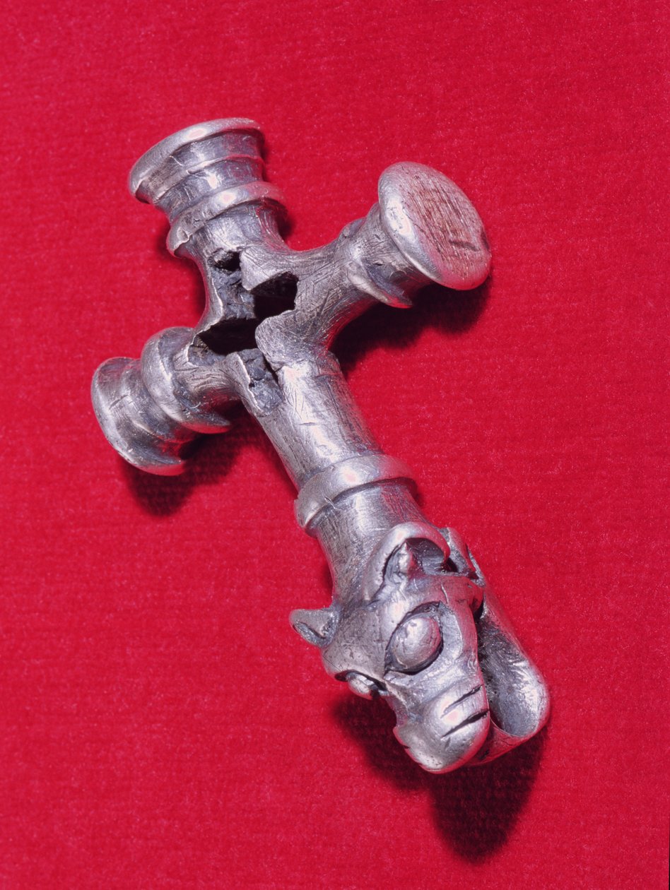 Amuleto vikingo en forma de cruz con diseño de cabeza de dragón de Unbekannt Unbekannt