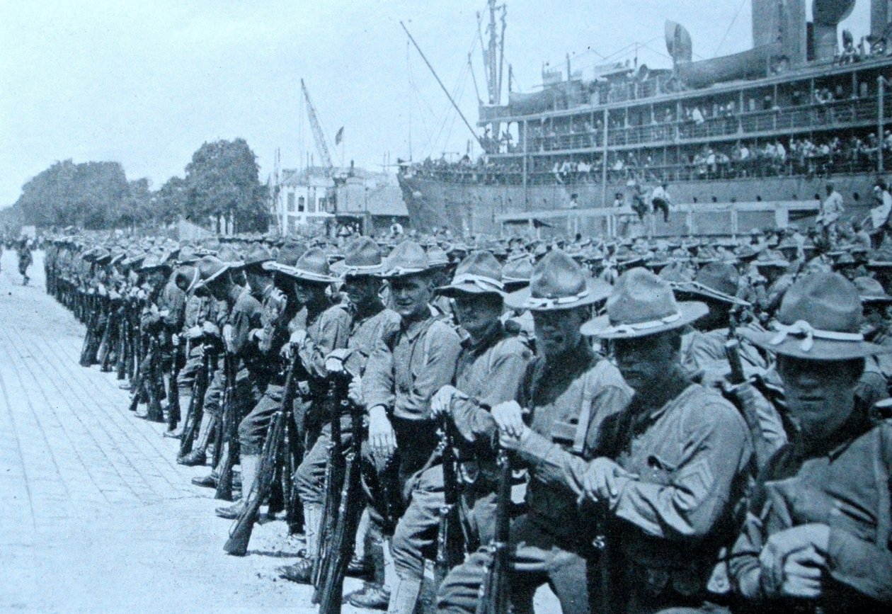 Tropas americanas desembarcando en Francia, 1917 de Unbekannt Unbekannt