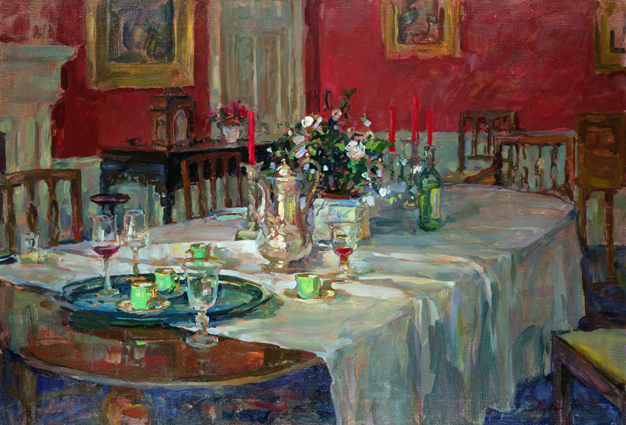 Mesa de Comedor con Jarra de Plata de Unbekannt Unbekannt