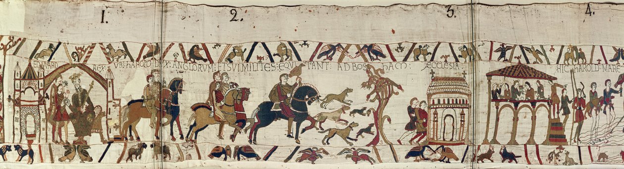 El rey Eduardo el Confesor envía a Harold con sus hombres a Normandía, Tapiz de Bayeux de Unbekannt Unbekannt