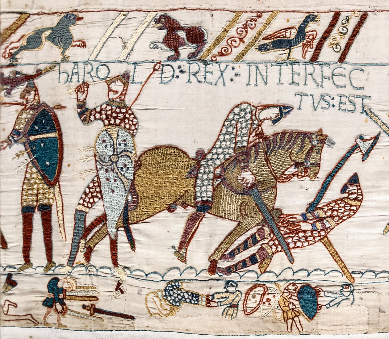 El rey Harold es asesinado, Tapiz de Bayeux de Unbekannt Unbekannt