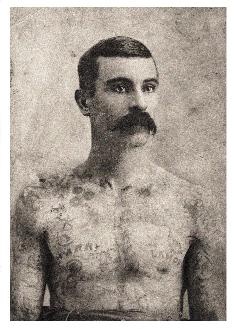 Retrato de un soldado británico tatuado, c.1909 de Unbekannt Unbekannt