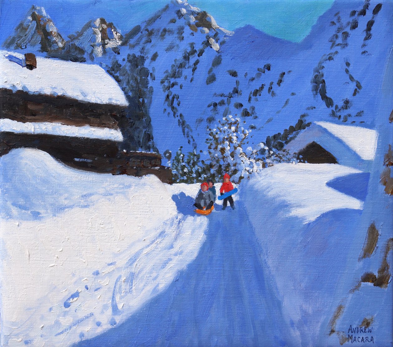 Tres trineos, La Clusaz, Francia, 2017 de Unbekannt Unbekannt