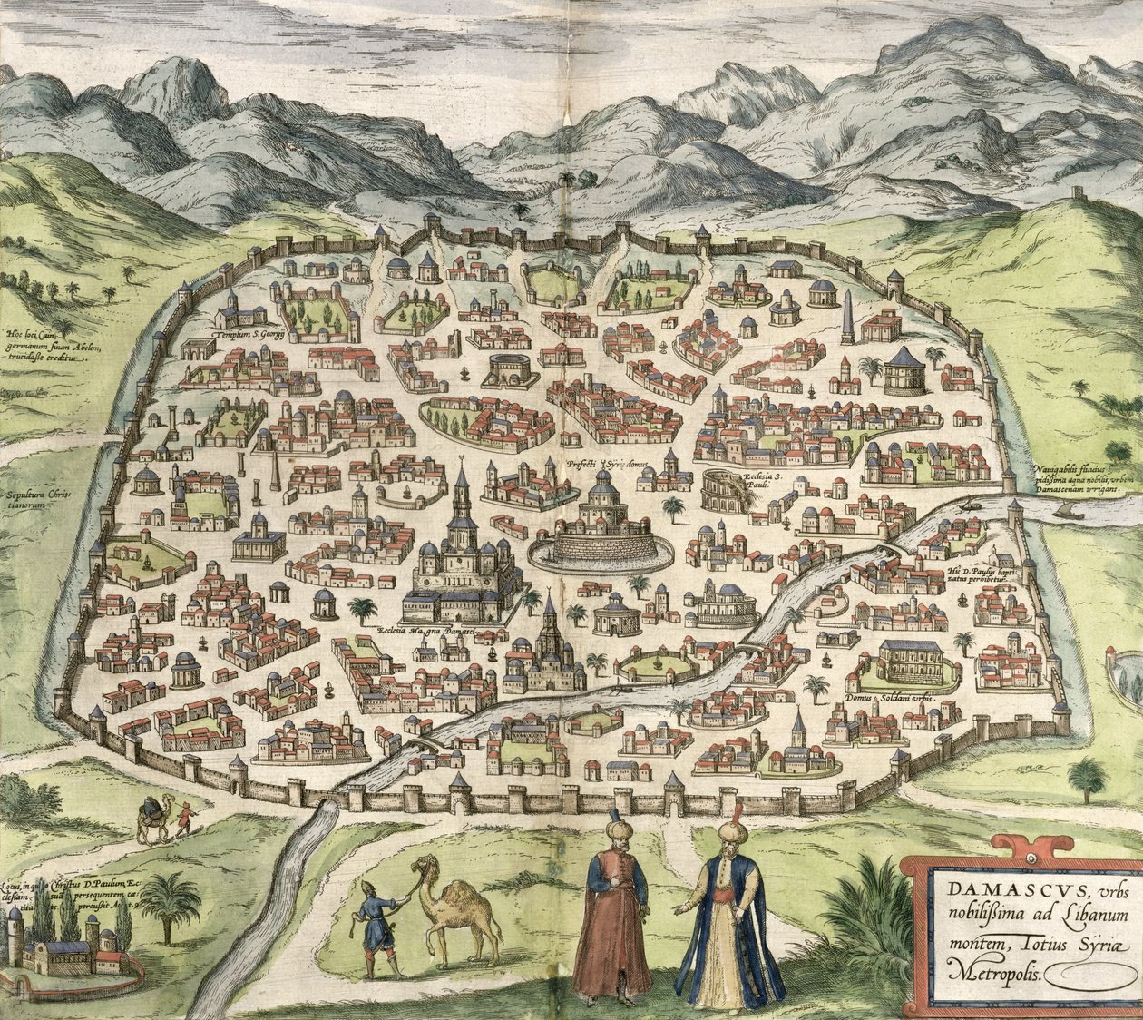 Mapa de la ciudad de Damasco, Siria, 1620 de Unbekannt Unbekannt