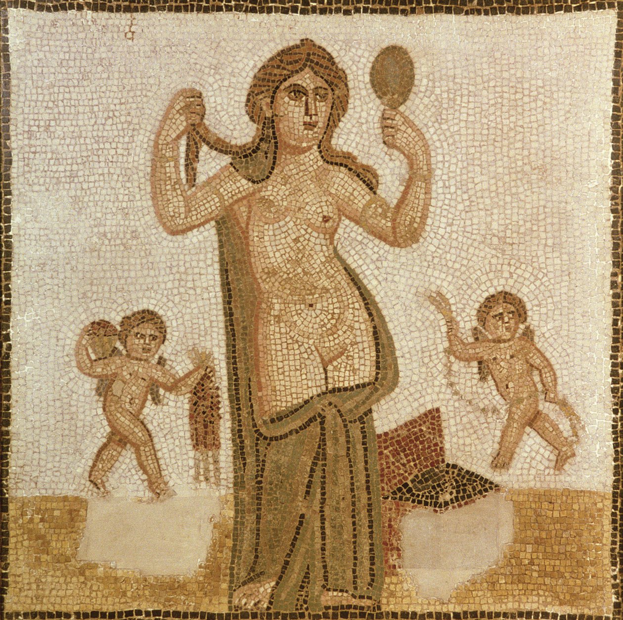 Venus en su tocador, de Thuburbo-Majus, romano, siglo III d.C. de Unbekannt Unbekannt