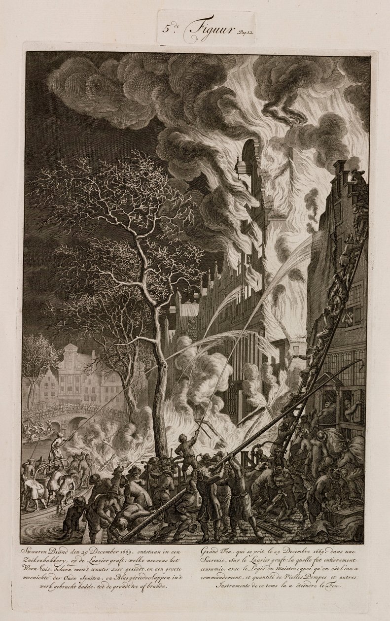 Un incendio en una refinería de azúcar, Ámsterdam, Holanda, 29 de diciembre de 1669 de Unbekannt