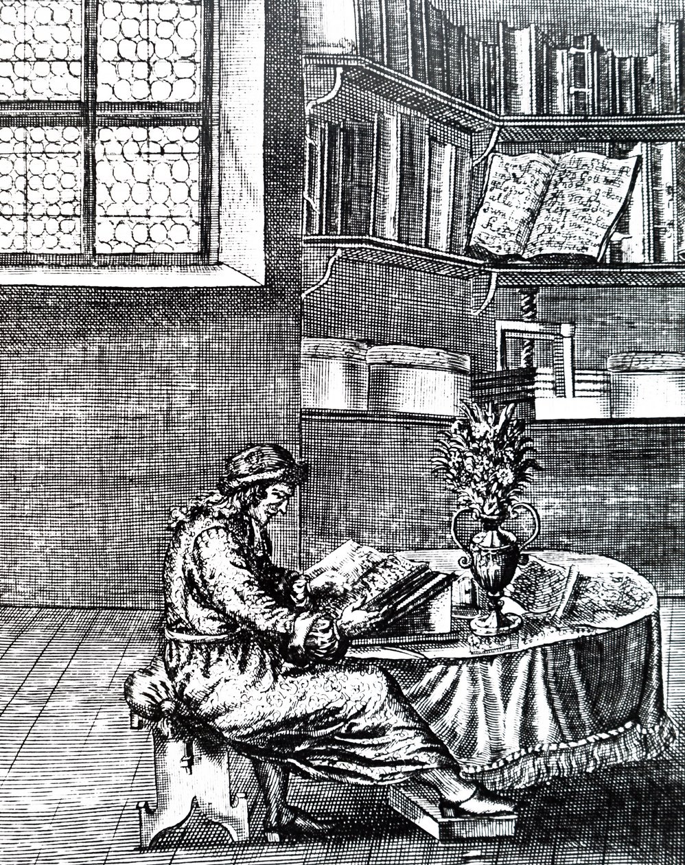 Un caballero leyendo de Unbekannt