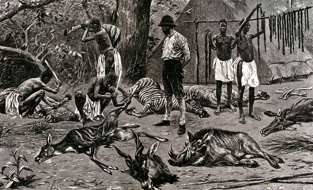 Un gran día de caza 1900 (grabado) de Unbekannter Künstler