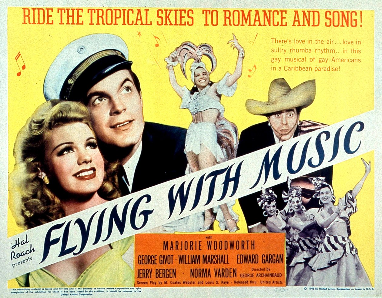 Cartel de la película Flying with Music de George Archainbaud con Marjorie Woodworth y George Givot 1942 de Unbekannt