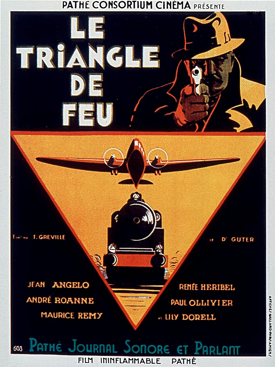 Cartel de la película Le triangle de feu con Jean Angelo 1932 de Unbekannt