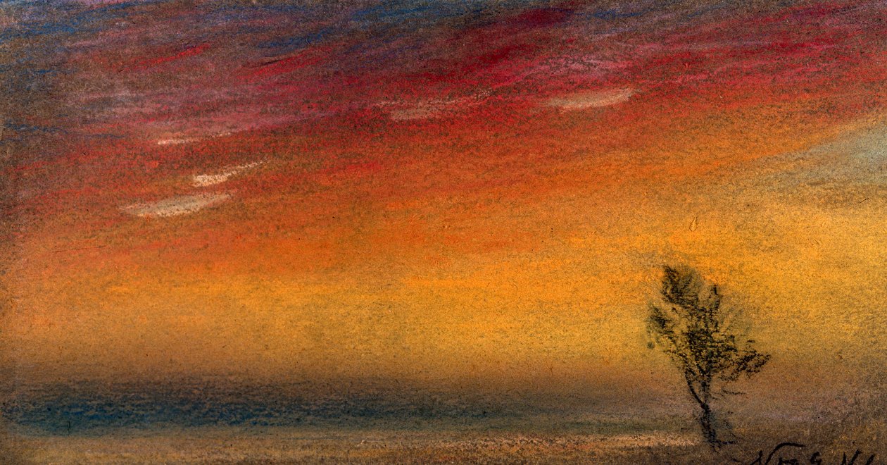 Resplandor causado por la erupción del Krakatoa, 9 de noviembre de 1883 de Unbekannter Künstler