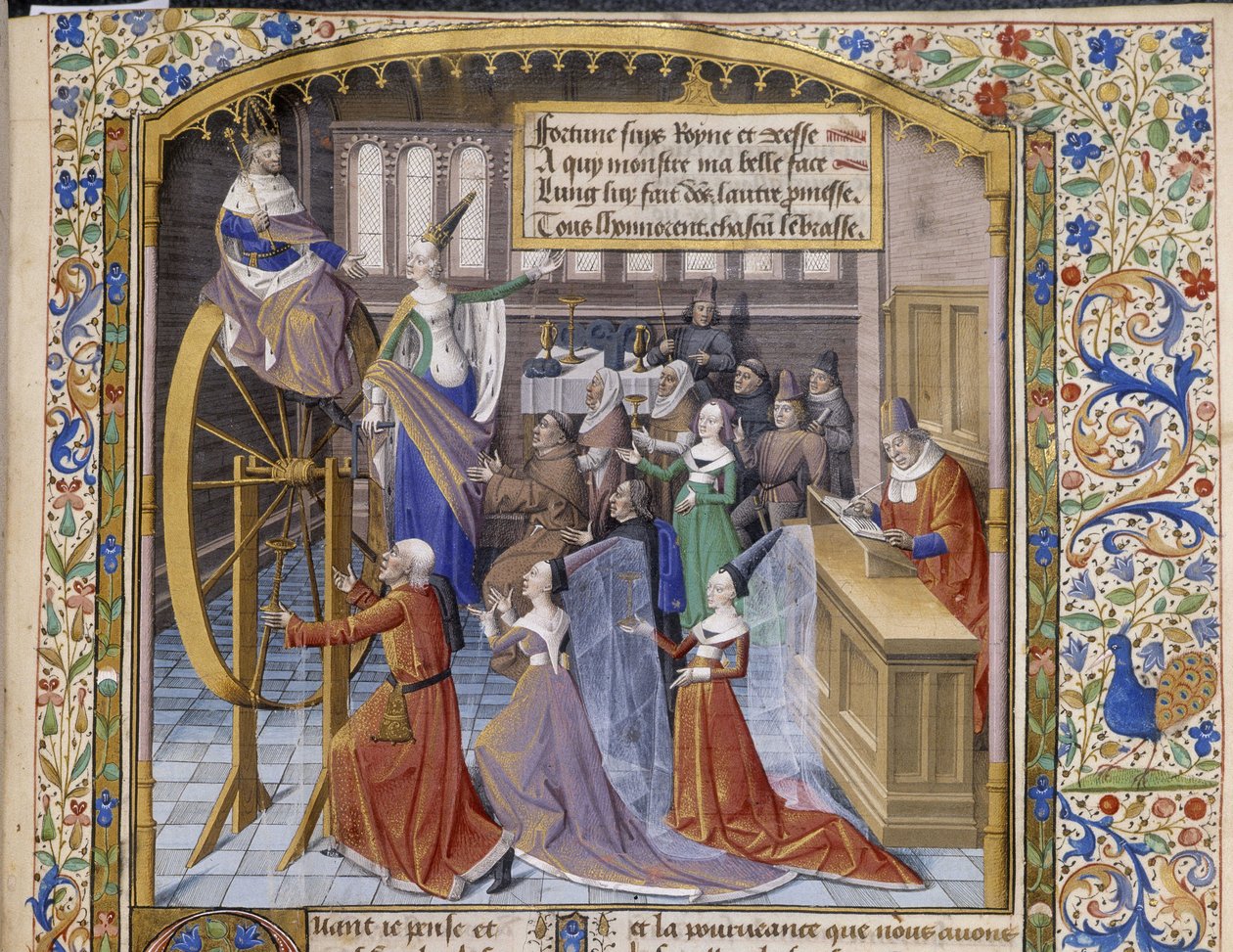 Alegoría de la Rueda de la Fortuna. Detalle. Miniatura sd. de Unbekannter Künstler