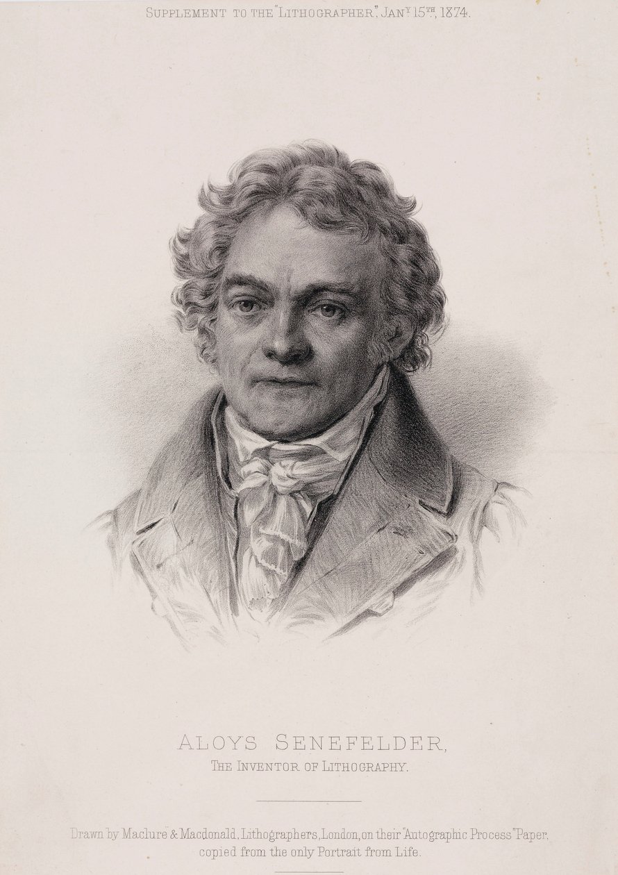 Alois Senefelder, inventor alemán de la litografía, c1810 de Unbekannt