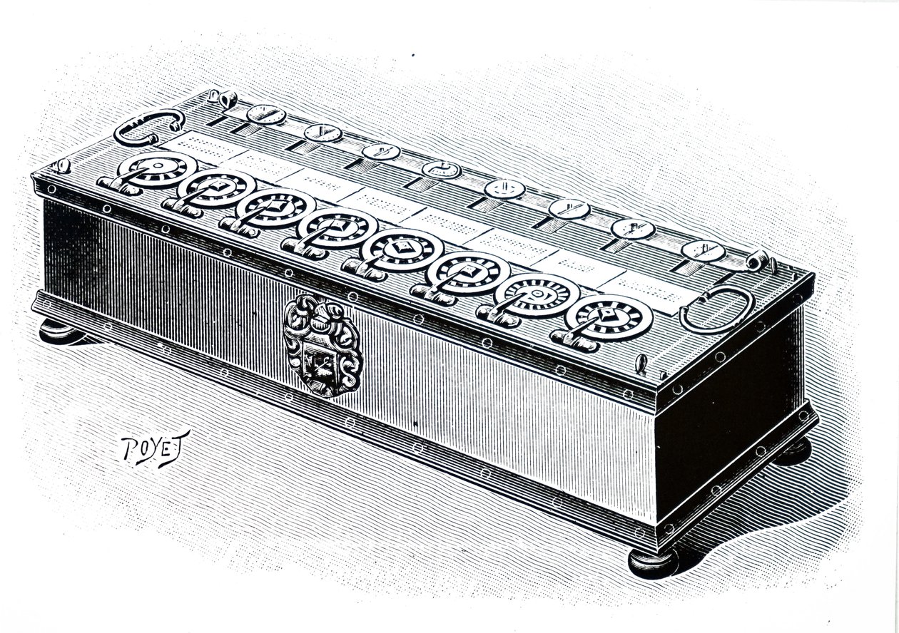 Una máquina sumadora diseñada por Blaise Pascal de Unbekannt