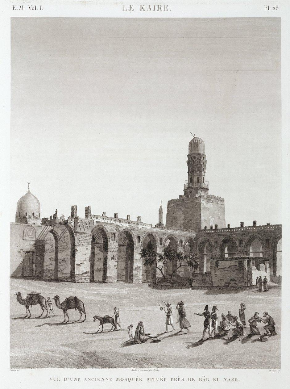 Una antigua mezquita cerca de Bab el-Nasr, El Cairo, Egipto, c 1798 de Unbekannt