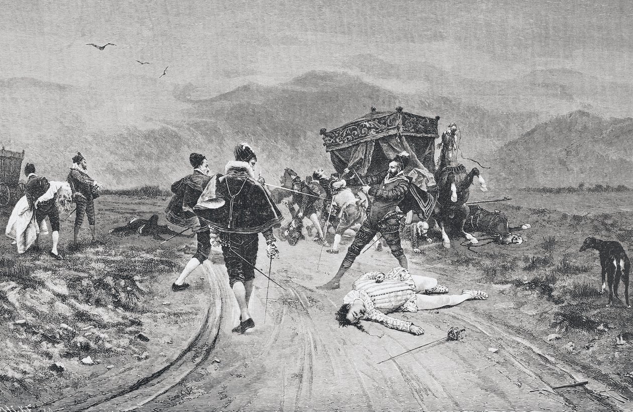 Un ataque a un carruaje, mediados del siglo XVII, de 