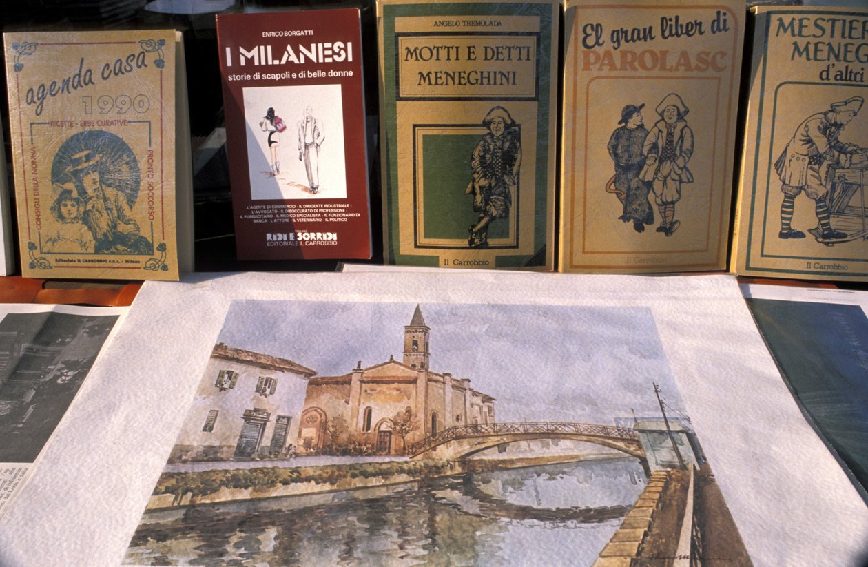 Mercado de antigüedades, Naviglio Grande, Milán, Lombardía, Italia de Unbekannt