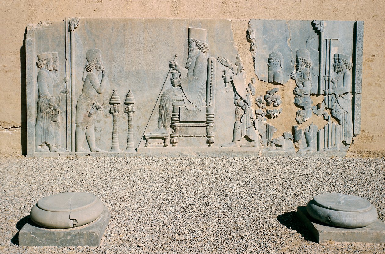 Bajorrelieve de la audiencia de Nowruz de Darío el Grande, Tesoro, Persépolis (Lista del Patrimonio Mundial de la Unesco) de Benjamin Baud