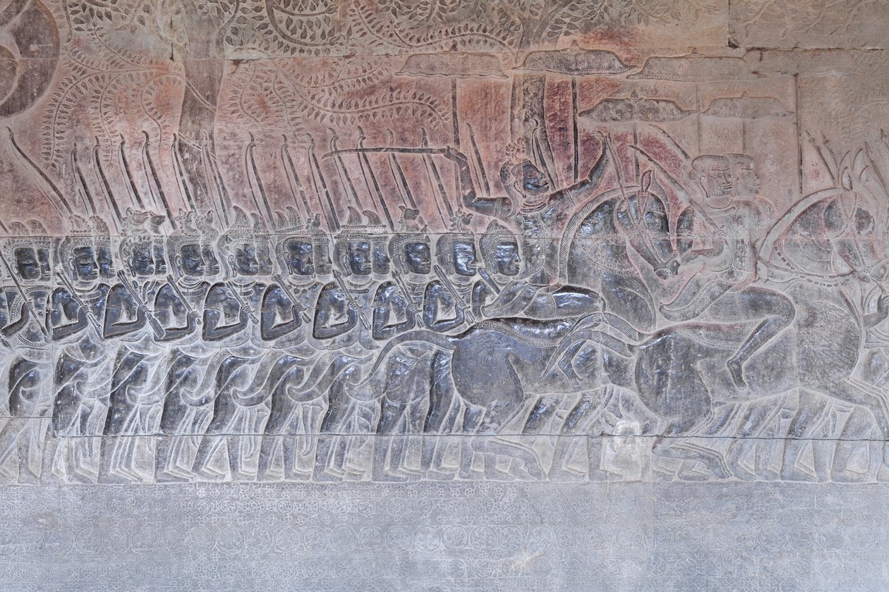 Bajorrelieves de la galería sur de Angkor wat, Camboya de Unbekannter Künstler