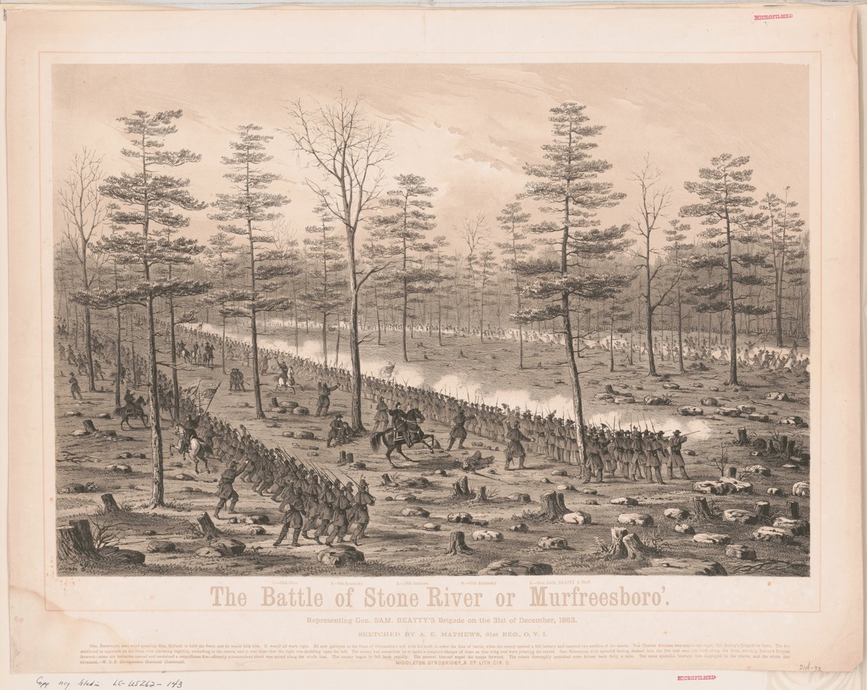 Batalla de Stone River o la Batalla de Murfreesboro, 31 de diciembre de Unbekannt
