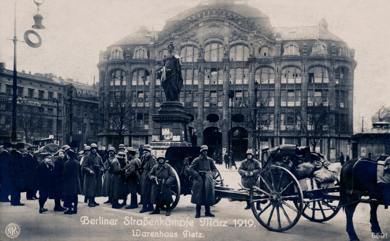 Batallas callejeras en Berlín, marzo de 1919 de Unbekannter Künstler