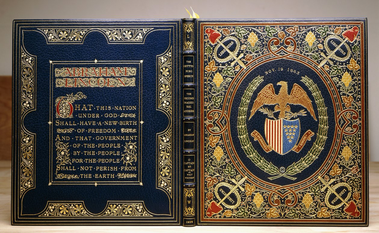 Encuadernación del libro "El Discurso de Gettysburg y el Segundo Discurso Inaugural, 1928 de Unbekannt