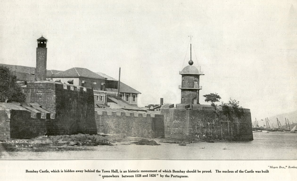 Monumento histórico del castillo de Bombay, hacia 1900 (foto) de Unbekannter Künstler