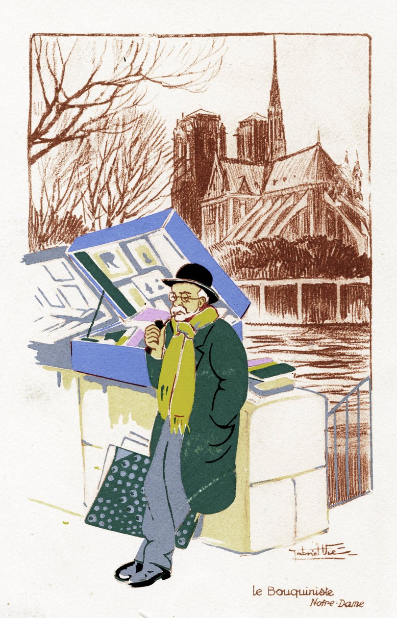 Vendedor de libros ("Le Bouquiniste"), París, c. 1900 de Unbekannter Künstler