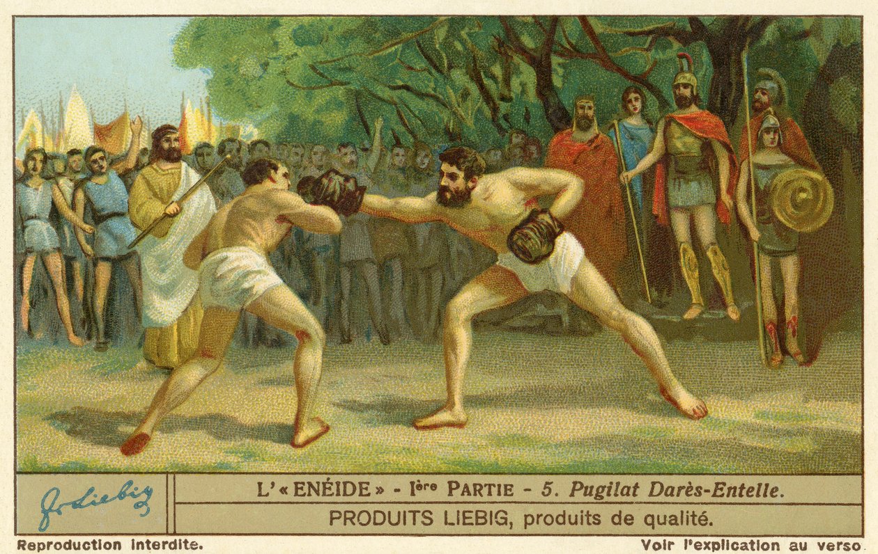 Combate de boxeo en el aniversario de la muerte del padre de Eneas de Unbekannter Künstler