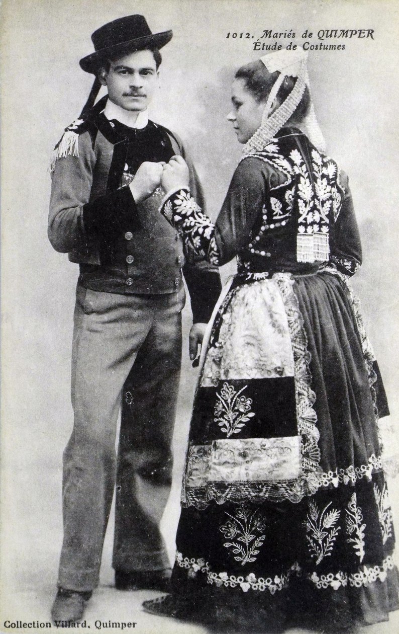 Novios de Duimper, principios del siglo XX (tarjeta postal) de Unbekannter Künstler
