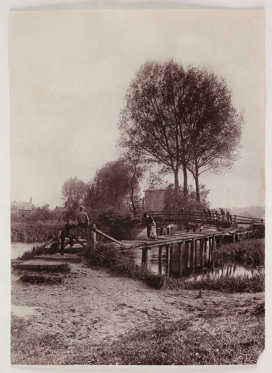 Puentes, Niños en un puente, c. 1890 de Unbekannt