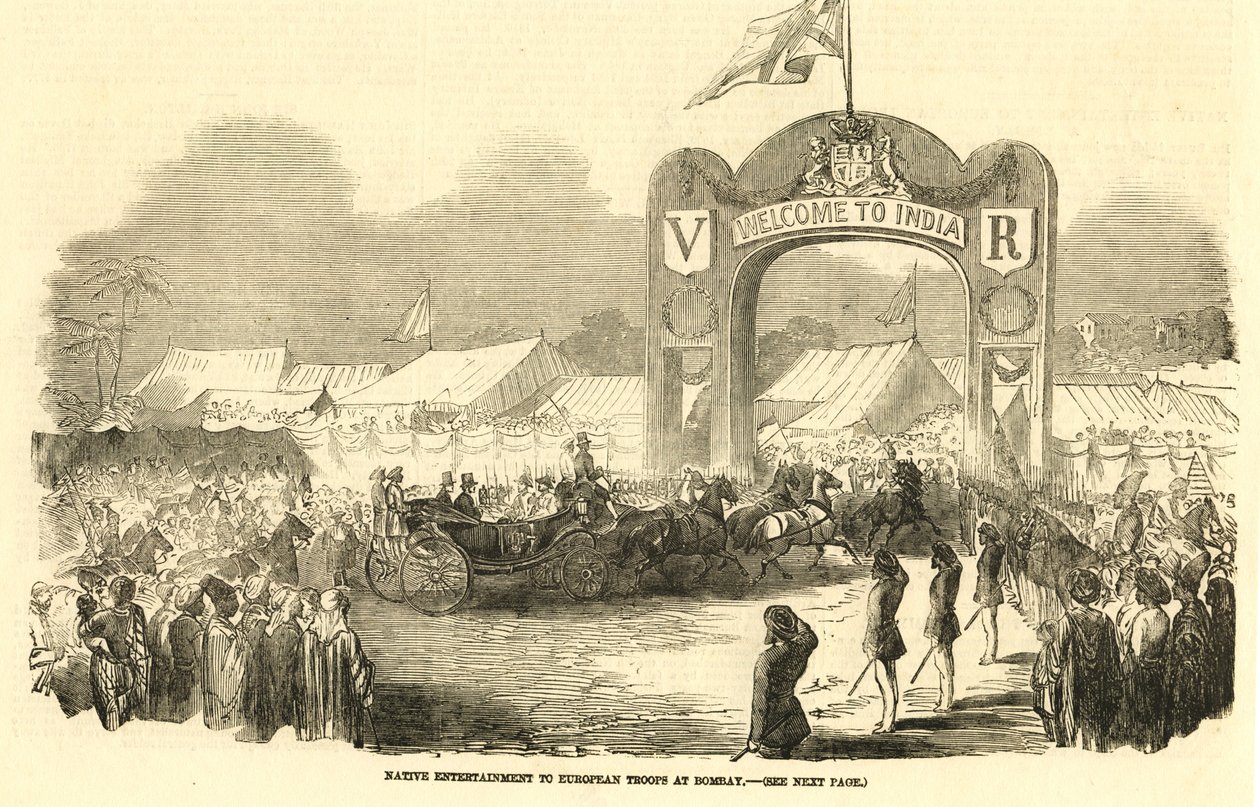 Coche de caballos británico en Bombay, c1800 (ilustración) de Unbekannter Künstler