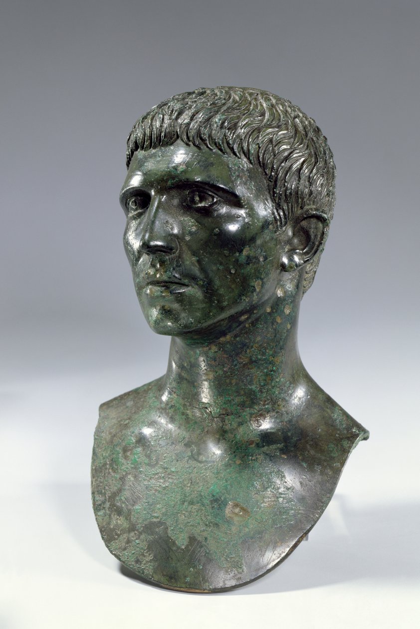 Cabeza de bronce de un hombre, romana, principios del siglo I a.C. o siglo II d.C. de Unbekannt