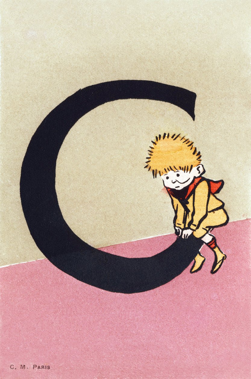 C como caballo - Alfabeto infantil. C. M. editor, París. Tarjetas postales pintadas a mano, franqueadas en 1904. Dimensiones: 14 x 9 cm de Unbekannt