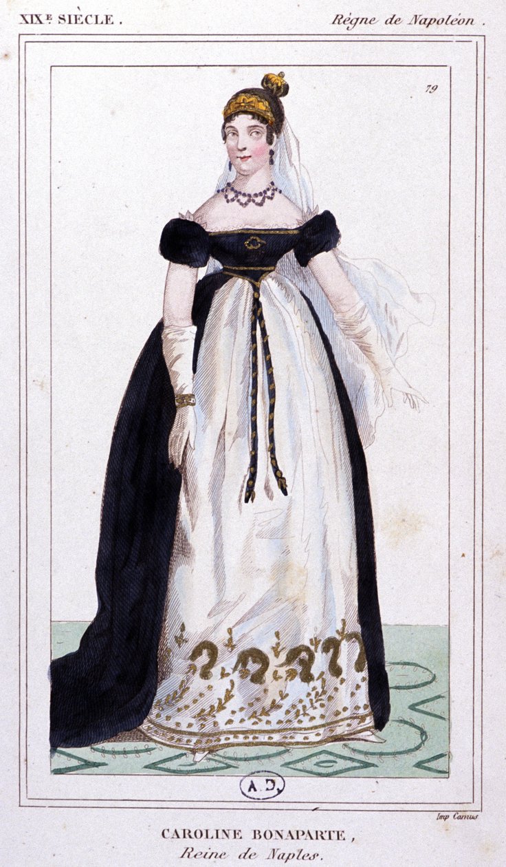Carolina Bonaparte, hacia 1810 (grabado) de Unbekannter Künstler