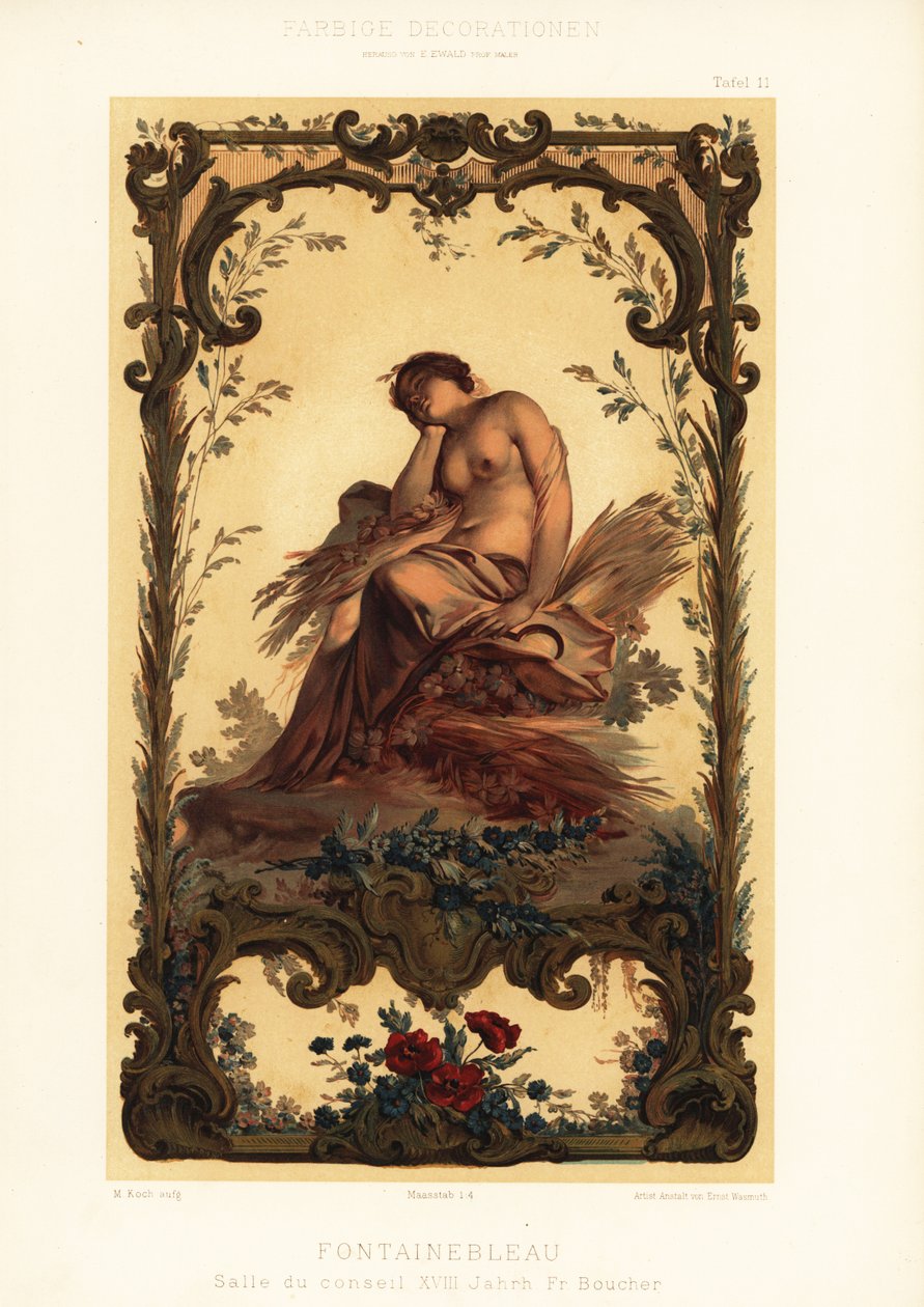 Panel del techo del Palacio de Fontainebleau de Unbekannter Künstler