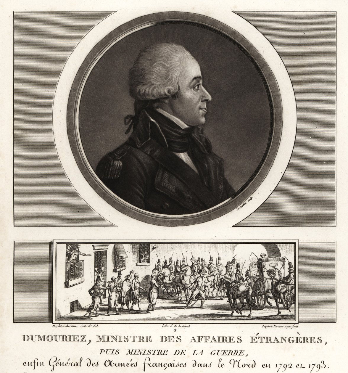 Charles-Francois du Perier Dumouriez, general francés durante las Guerras Revolucionarias Francesas de Unbekannt