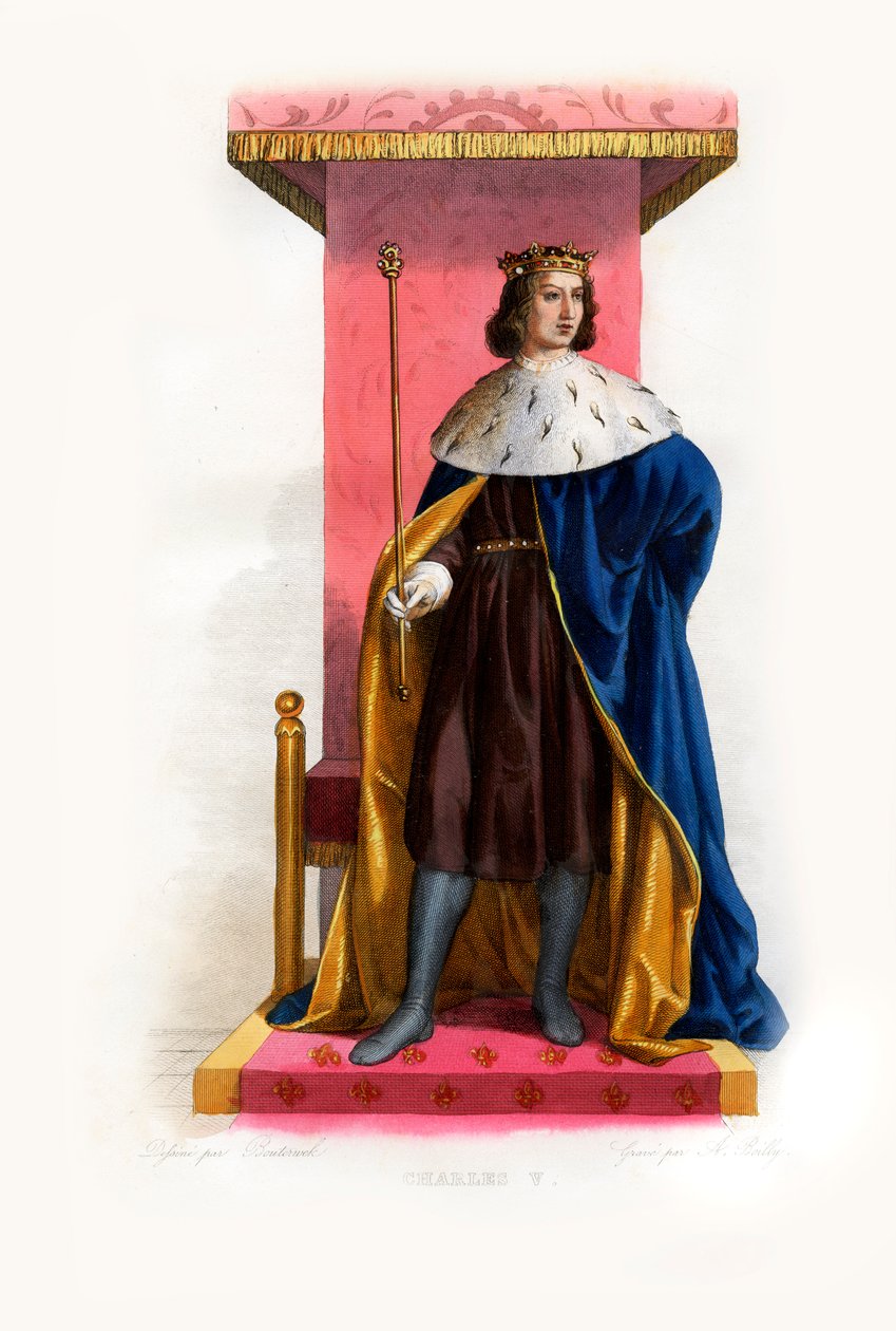 Carlos V de Francia llamado el Sabio, c.1844 (grabado) de Lancelot Volders