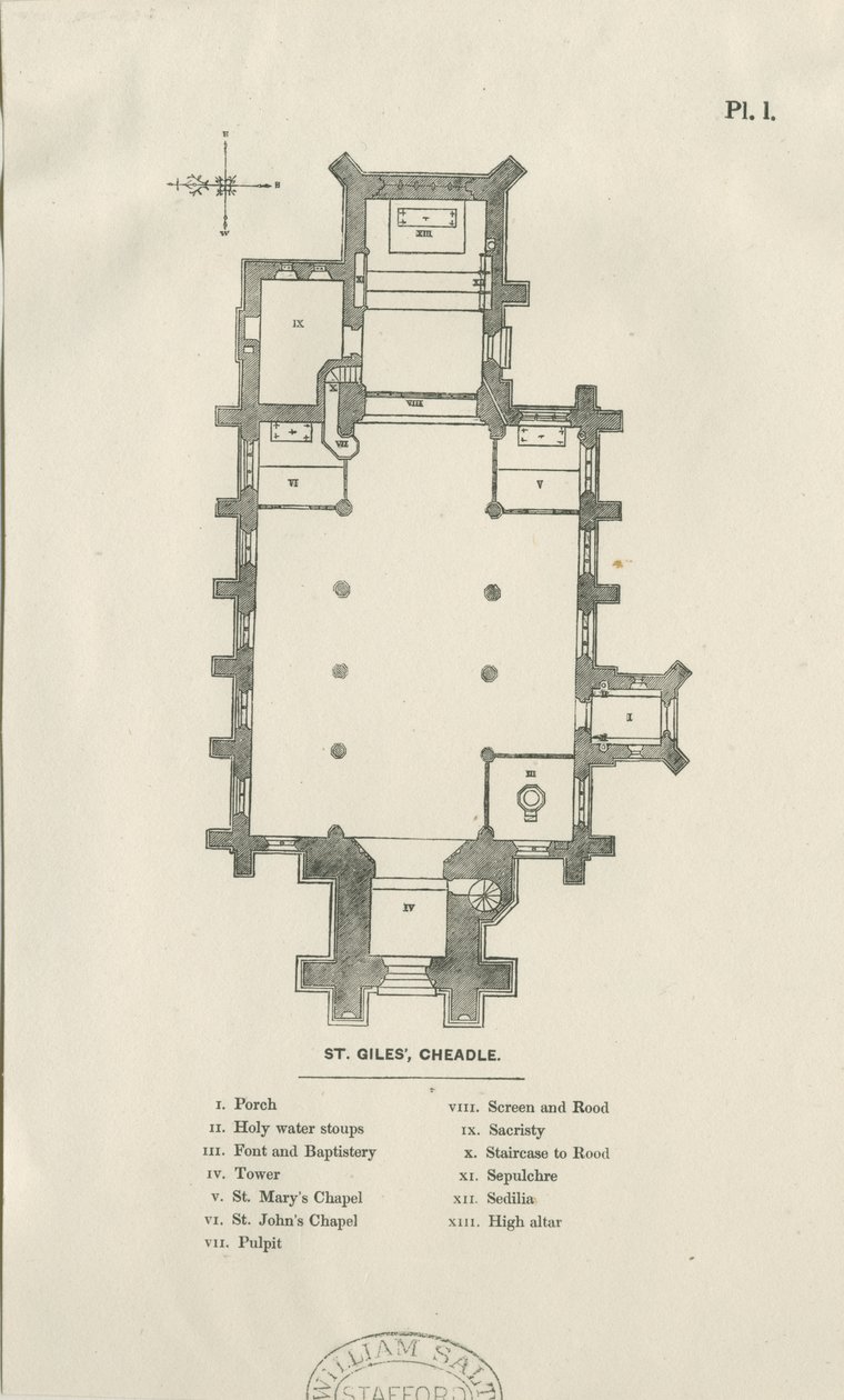 Cheadle - Iglesia de St. Giles: grabado en madera de Unbekannt