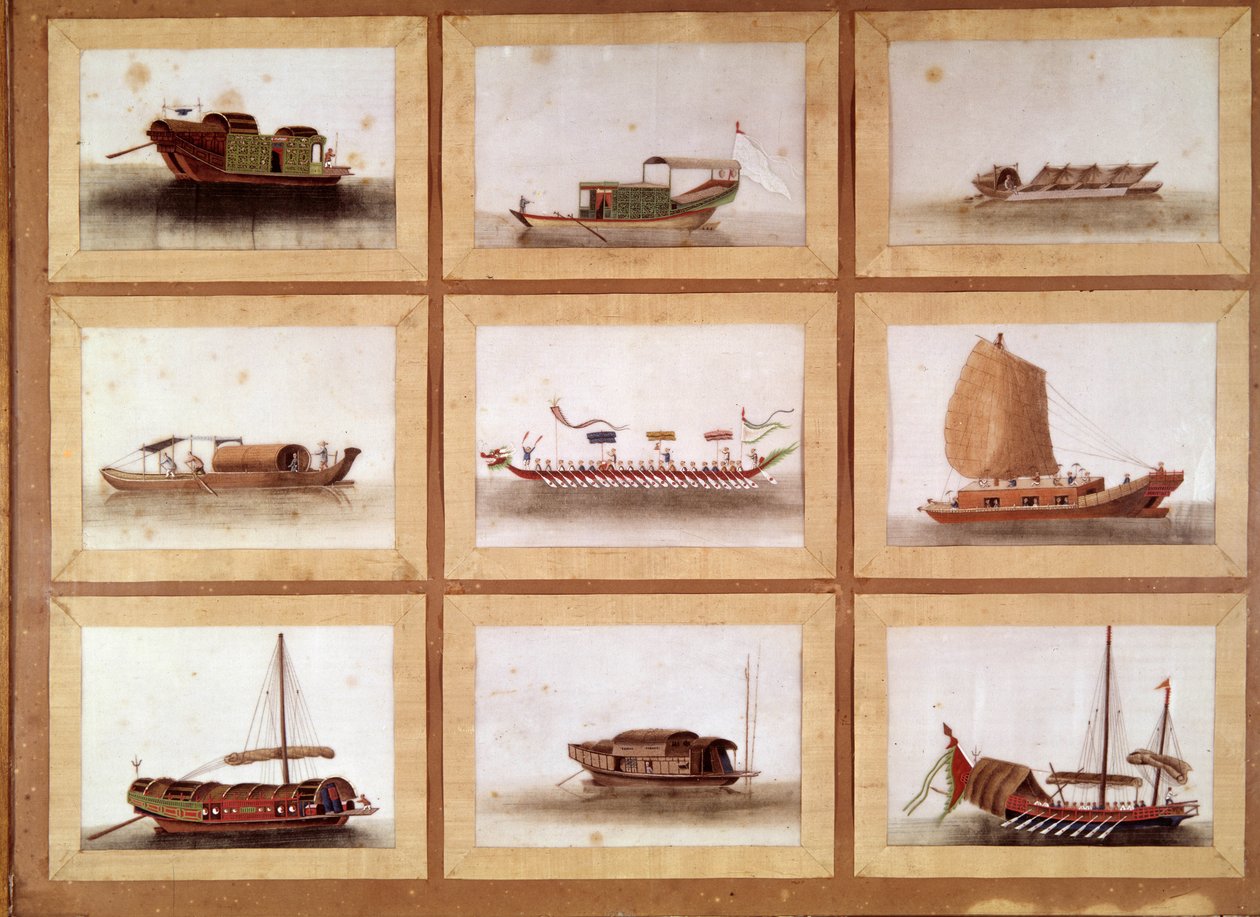 Juncos chinos del Gran Zheng He (Zheng-He o Cheng Ho) (1371-1433) o Hajji Mahmud (nombre árabe) eunuco chino y explorador marino. de William M. Timlin